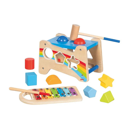 Hammerbank mit xylophon und - xylophon,